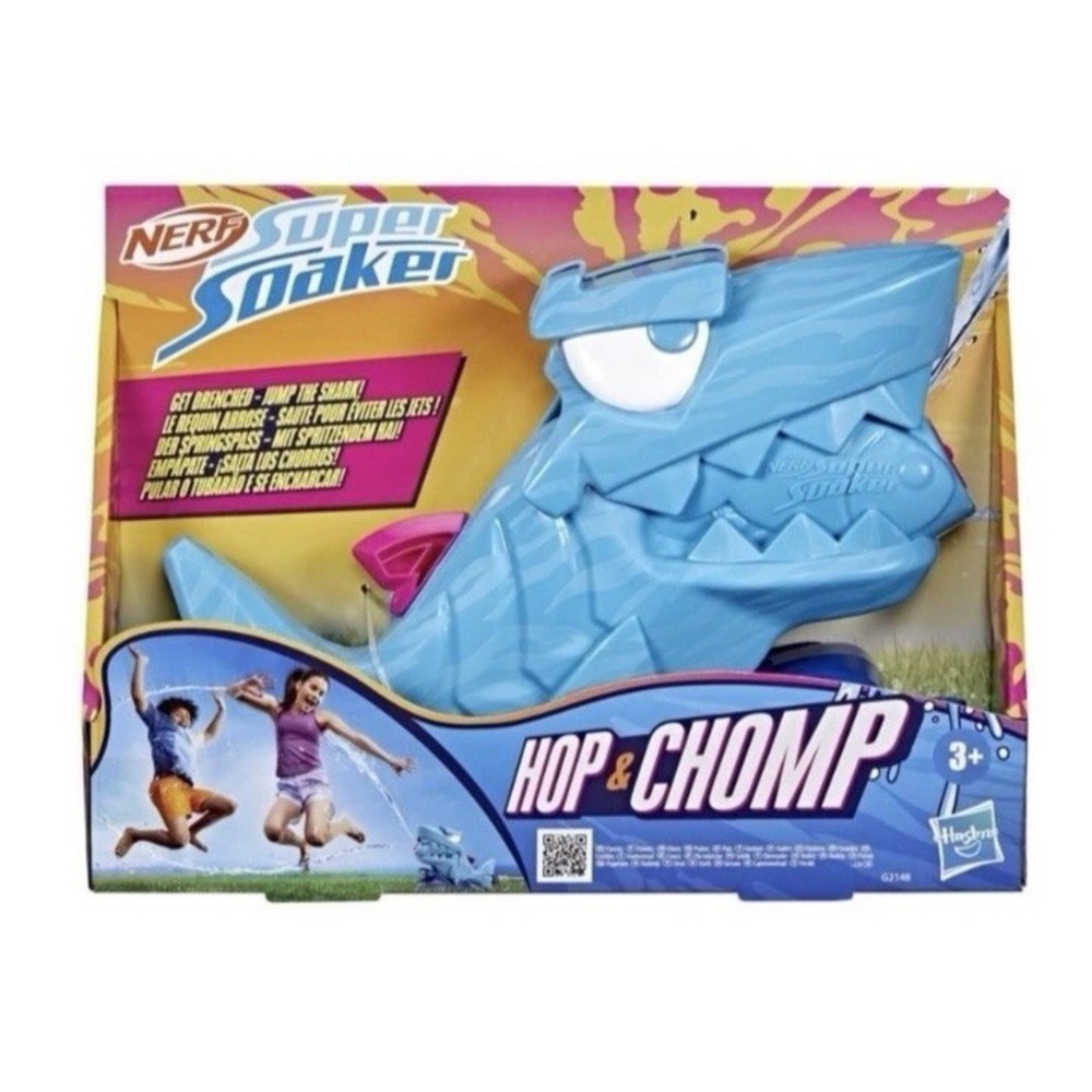 Nerf Super Soaker Hop & Chomp Shark Sprinkler Outdoor Water Toy Hasbro G2148